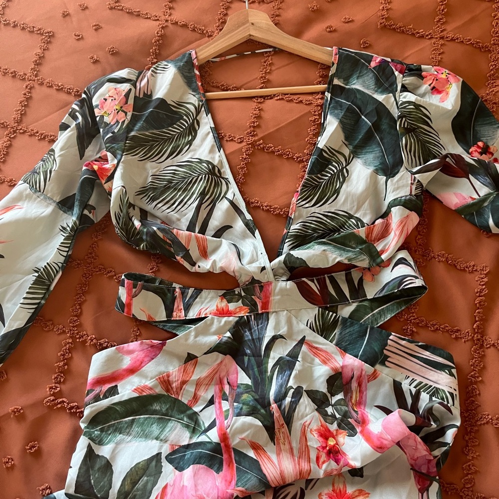 Floral Maxi Dress with Tropical Print